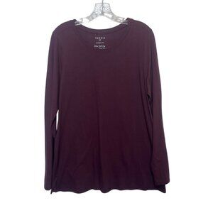 Torrid Classic Fit Long Sleeve Shirt Womens Size 0 Large Burgundy New WOT